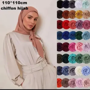 PLAIN SQUARE CHIFFON SCARF - Image 6