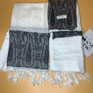 PASHMINA BLACK AND WHITE,175 * 70CM - Image 3