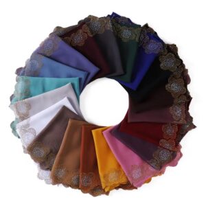 STONE SQUARE CHIFFON SCARF - Image 3