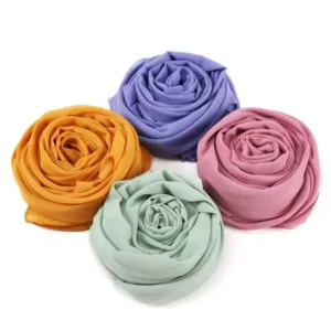 PLAIN SQUARE CHIFFON SCARF - Image 4